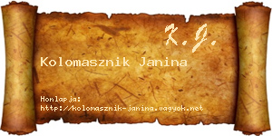 Kolomasznik Janina névjegykártya